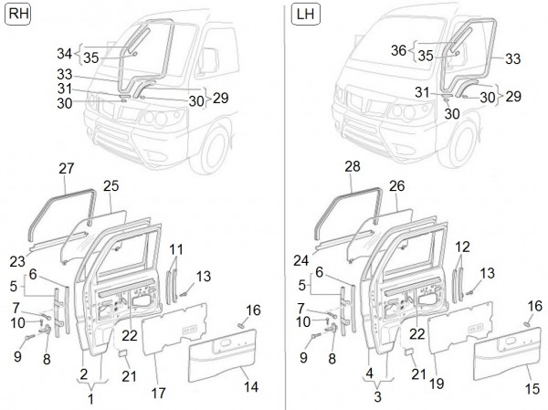 Fahrgestell Türen vorn - Porter Porter Electric ccm 2011- ZAPS9E