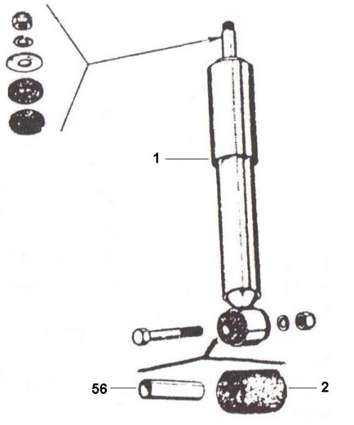 Radaufhängung Stoßdämpfer hinten - Ape Car 220ccm 2T AC 1985- AF4T