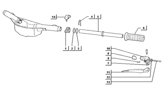 Lenker Schaltgriff (Lenker) - Ape TM 218ccm 2T AC 1999-2004 ZAPT1000000001001