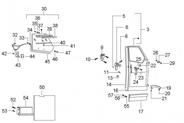 Fahrgestell Türen Ape Cross - Ape Mix 50ccm 2T AC 2009- ZAPC80000