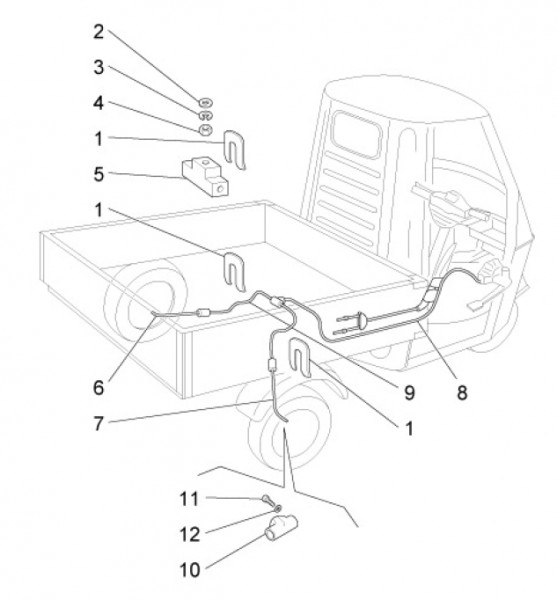 Bowdenzüge Bremsleitungen - Ape Mix 50ccm 2T AC 2017- ZAPC80000