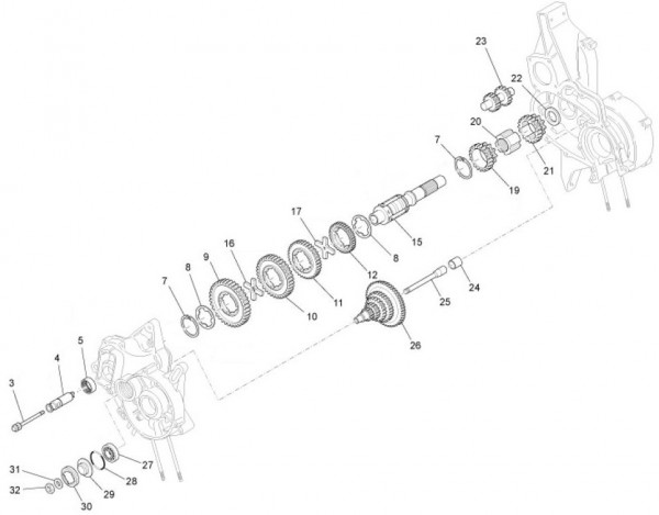 Motor Schaltgetriebe - Ape TM 703 mit Lenkrad 220ccm 2T AC 2008-2016 ZAPT10000