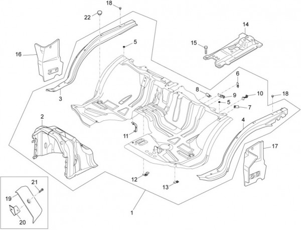Fahrgestell Bodenpaneel vorn - Porter Porter Electric ccm 2012- ZAPS9E