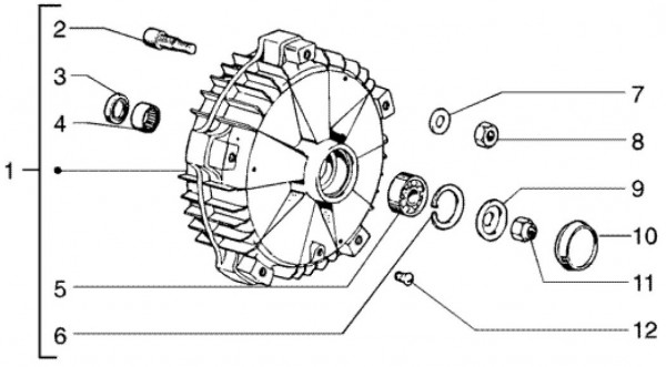Radaufhängung Bremstrommel vorn - Ape TM 703 Diesel mit Lenkrad 422ccm 4T AC 2005-2010 ZAPT10000