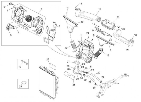 Fahrgestell Heizung - Porter D120 Diesel 1300ccm 4T LC 2013- ZAPS90CK