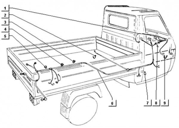 Elektrische Anlage Kabelbaum - Ape TM 703 mit Lenkrad 220ccm 2T AC 2000-2007 ZAPT10000