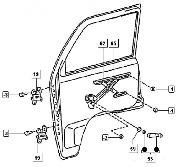 Fahrgestell Fensterheber - Porter Porter Diesel 1400ccm 4T LC 1998-2004 ZAPS85000007