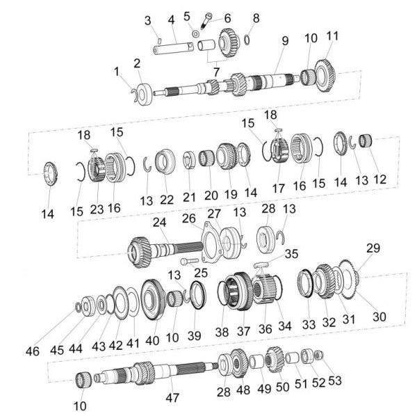 Motor Schaltgetriebe - Porter Maxxi Multitech 1300ccm 4T LC 2016-