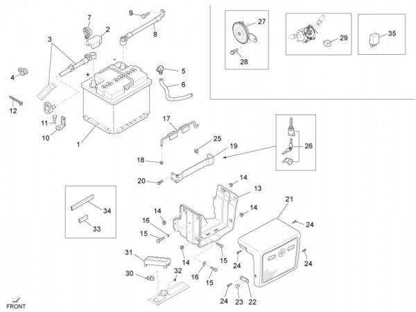 Elektrische Anlage Batterie - Porter Maxxi Multitech 1300ccm 4T LC 2011- ZAPS90RJ