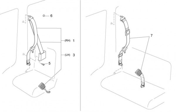 Fahrgestell Sicherheitsgurte - Porter Multitech 1300ccm 4T LC 2015-