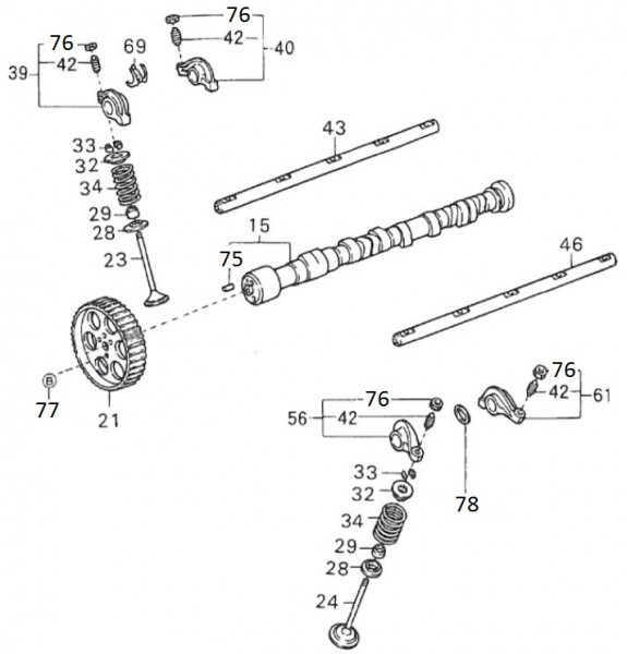 Motor Nockenwelle - Porter Porter 1000ccm 4T LC 1998-2009 ZAPS85