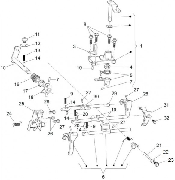 Motor Schalthebel - Porter Multitech 1300ccm 4T LC 2014- ZAPS90VJ