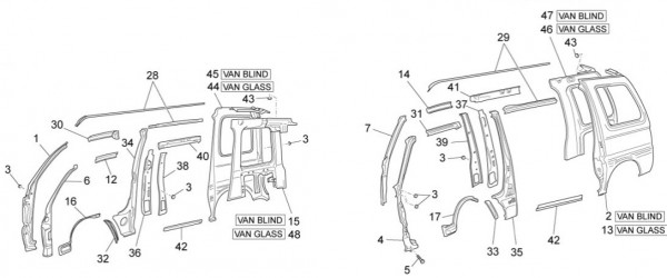 Fahrgestell Rahmen seitlich - Porter Multitech 1300ccm 4T LC 2014- ZAPS90VJ