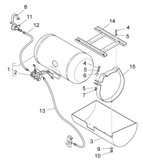 Fahrgestell Benzintank GPL - Porter Multitech 1300ccm 4T LC 2014- ZAPS90VJ