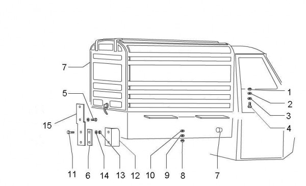 Fahrgestell Karosserieteile hinten (Kastenwagen) - Ape Mix 50ccm 2T AC 2009- ZAPC80000