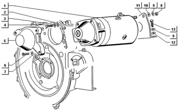 Motor Anlasser - Ape TM 703 Diesel mit Lenkrad 422ccm 4T AC 1997-2004 ZAPT10000