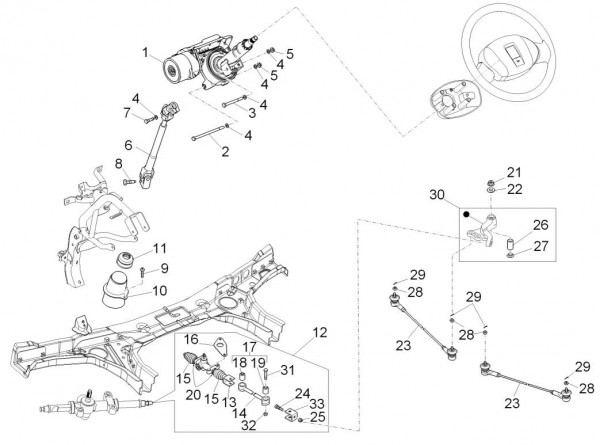 Lenker Lenkung - Porter D120 Diesel 1300ccm 4T LC 2011- ZAPS90PK