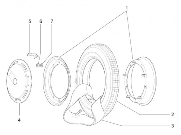 Radaufhängung Räder - Ape Mix 50ccm 2T AC 2018- ZAPC80000
