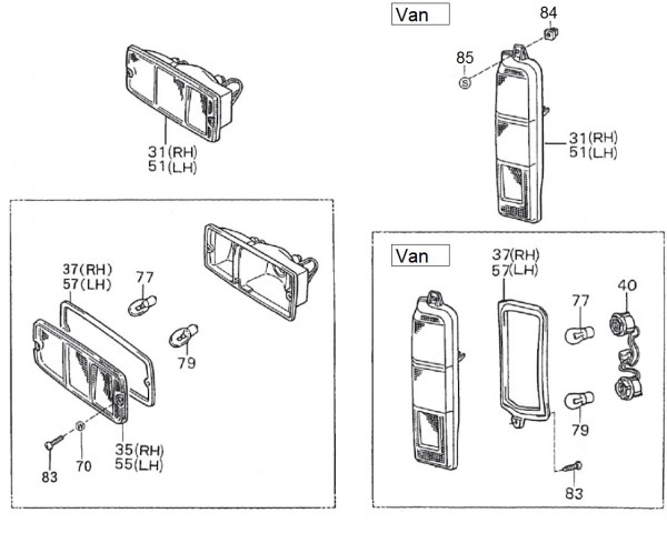 Elektrische Anlage Rücklicht - Porter Porter 1000ccm 4T LC 1992-1998 ZAPS85