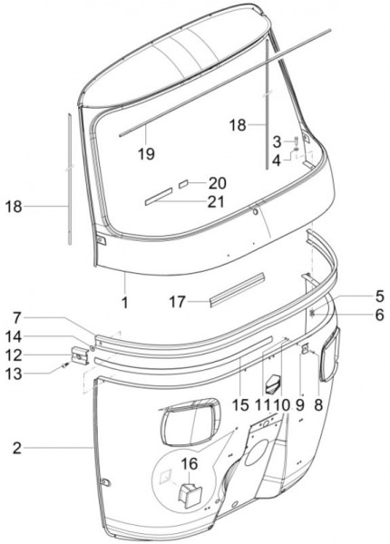 Fahrgestell Frontschild - Calessino 200ccm 4T 3V AC 2016- ZAPT42PMC