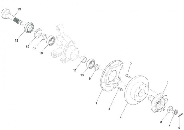 Radaufhängung Vorderradnabe - Porter Maxxi Multitech 1300ccm 4T LC 2013- ZAPS90RJ