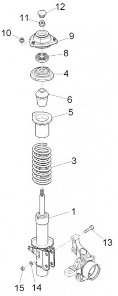 Radaufhängung Stoßdämpfer vorn - Porter D120 Diesel 1300ccm 4T LC 2014- ZAPS90TK