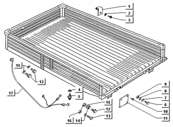 Fahrgestell Ladefläche II - Ape TM 703 mit Lenker 220ccm 2T AC 2000-2007 ATM2T