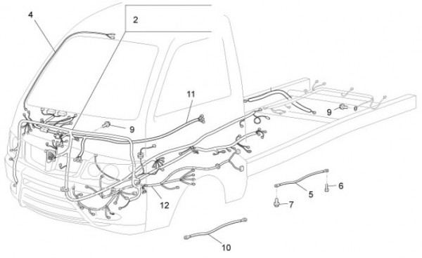 Elektrische Anlage Kabelbaum - Porter Maxxi D120 Diesel 1200ccm 4T LC 2013- ZAPS90DK