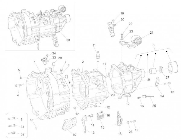 Motor Getriebegehäuse - Porter D120 Diesel 1300ccm 4T LC 2013- ZAPS90CK