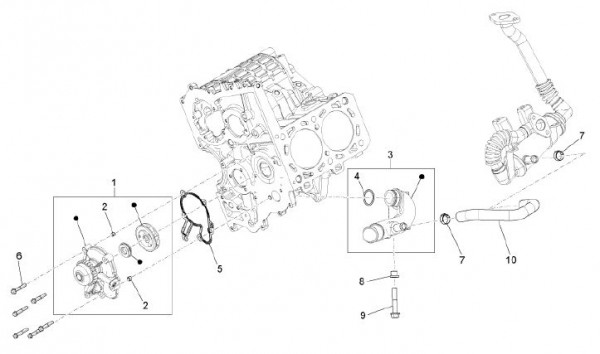 Motor Wasserpumpe - Porter Maxxi D120 Diesel 1200ccm 4T LC 2011- ZAPS90DK
