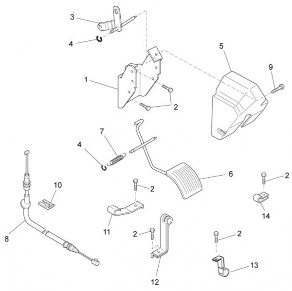Bowdenzüge Gaspedal - Porter Multitech 1300ccm 4T LC 2014- ZAPS90VJ