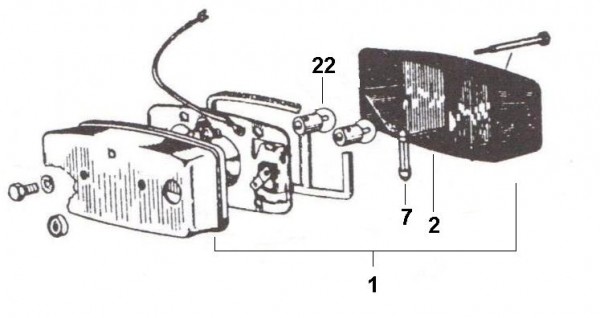 Elektrische Anlage Rücklicht - Ape Car 220ccm 2T AC 1985- AF4T
