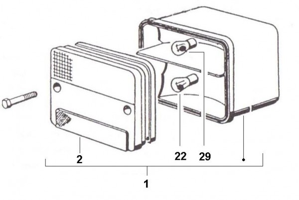 Elektrische Anlage Rücklicht - Ape Poker 422ccm 4T AC 1990-1993 M4R1T