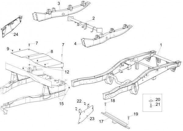 Fahrgestell Rahmen hinten - Porter Maxxi Multitech 1300ccm 4T LC 2015-