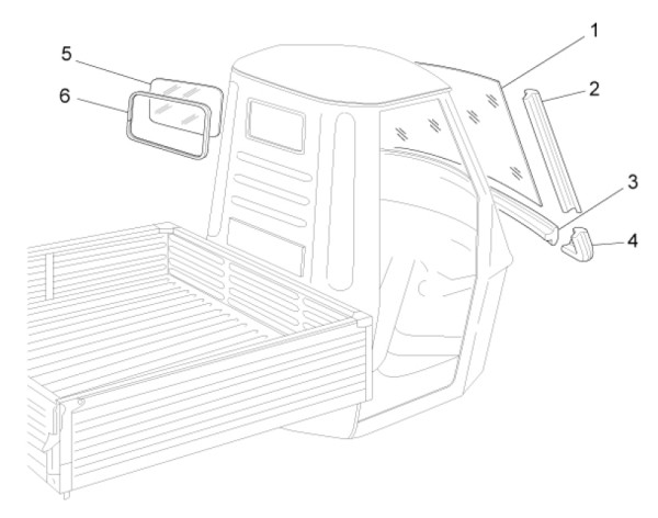 Fahrgestell Windschutzscheibe - Ape Mix 50ccm 2T AC 2018- ZAPC80000