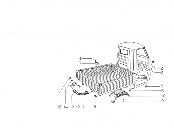Fahrgestell Kotflügel hinten - Ape 50ccm 2T AC 1989- TL6T