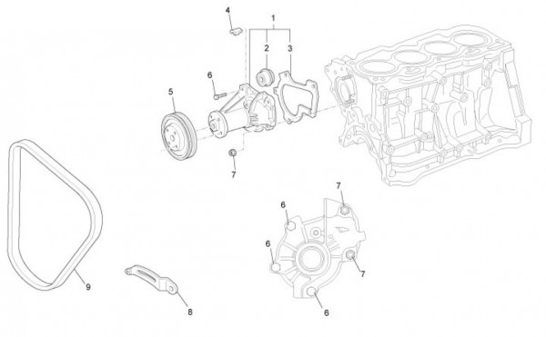 Motor Wasserpumpe - Porter Porter up Date 1300ccm 4T LC 2009-2010 ZAPS90VH