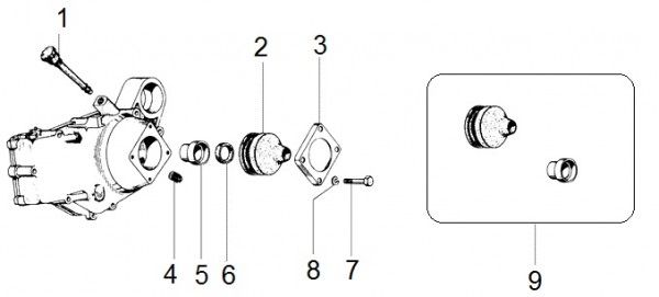 Motor Achsmanschette - Ape 50ccm 2T AC 1996- TL5T