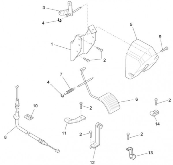 Bowdenzüge Gaspedal - Porter Maxxi Multitech 1300ccm 4T LC 2013- ZAPS90RJ