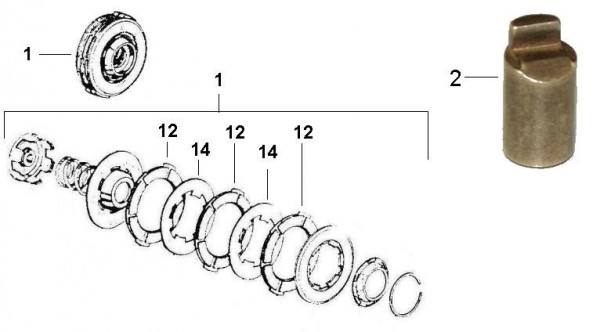 Motor Kupplung - Ape TM 50ccm 2T AC 1985- TL4T