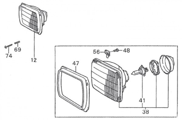 Elektrische Anlage Scheinwerfer - Porter Porter 1000ccm 4T LC 1992-1998 ZAPS85