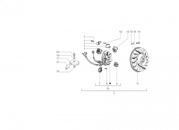 Motor Lichtmaschine Ape Cross - Ape 50ccm 2T AC 1996- TL5T