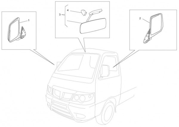 Fahrgestell Rückspiegel - Porter Porter up Date 1300ccm 4T LC 2009-2010 ZAPS90VH