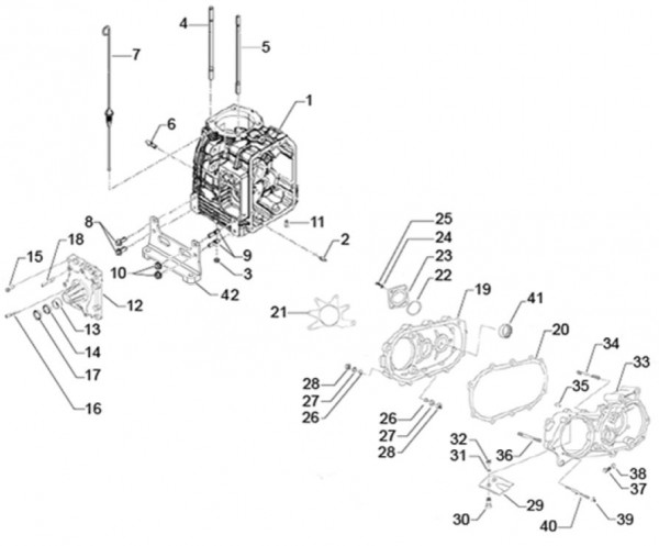 Motor Kurbelgehäuse - Classic 400 422ccm 4T 2V AC 2014- MBX000T58RC001005