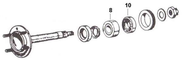 Radaufhängung Achswelle - Vespa Commercial 125ccm 2T AC 1965-1967 AE1T