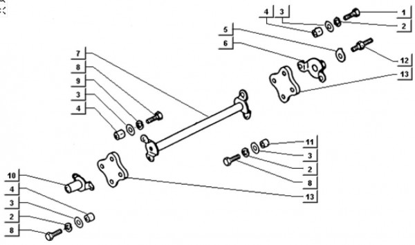 Motor Antriebswelle - Ape TM 703 Diesel mit Lenker 422ccm 4T AC 2000-2004 ZAPT10000