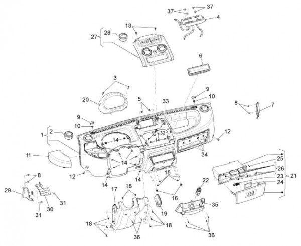 Lenker Cockpitinstrumente - Porter D120 Diesel 1300ccm 4T LC 2013- ZAPS90CK