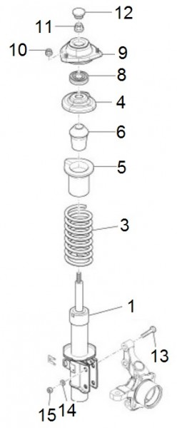 Radaufhängung Stoßdämpfer vorn - Porter Porter Electric ccm 2013- ZAPS9E