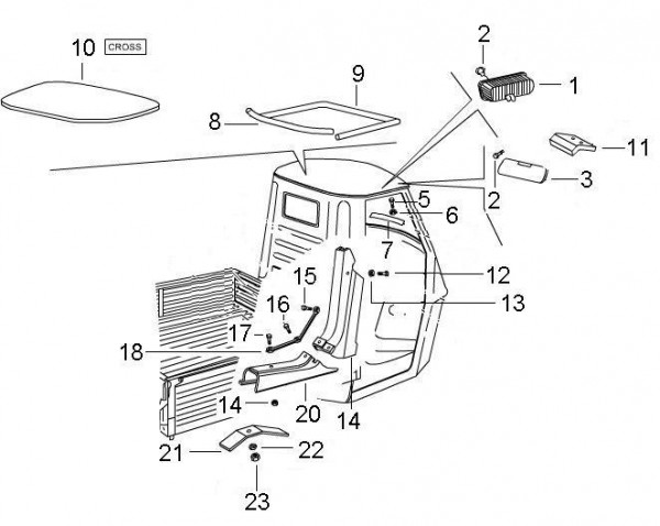 Fahrgestell Kabinenbauteile - Ape Mix 50ccm 2T AC 2009- ZAPC80000