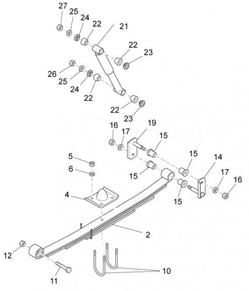 Radaufhängung Stoßdämpfer hinten - Porter Multitech 1300ccm 4T LC 2017- ZAPS90PGW